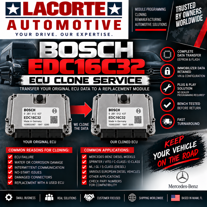 Bosch EDC16C32 ECU Clone Service | Mail-In Plug & Play Programming
