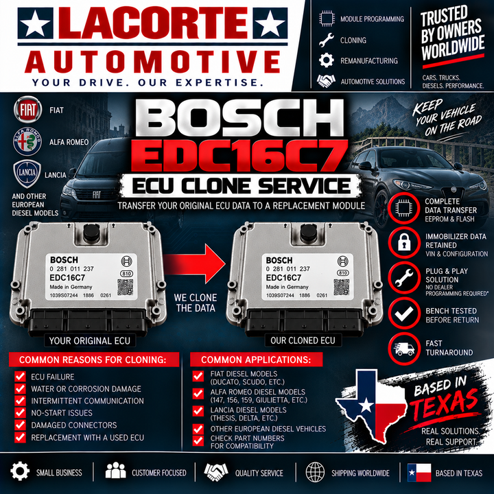 Bosch EDC16C7 ECU Clone Service | Mail-In Plug & Play Programming
