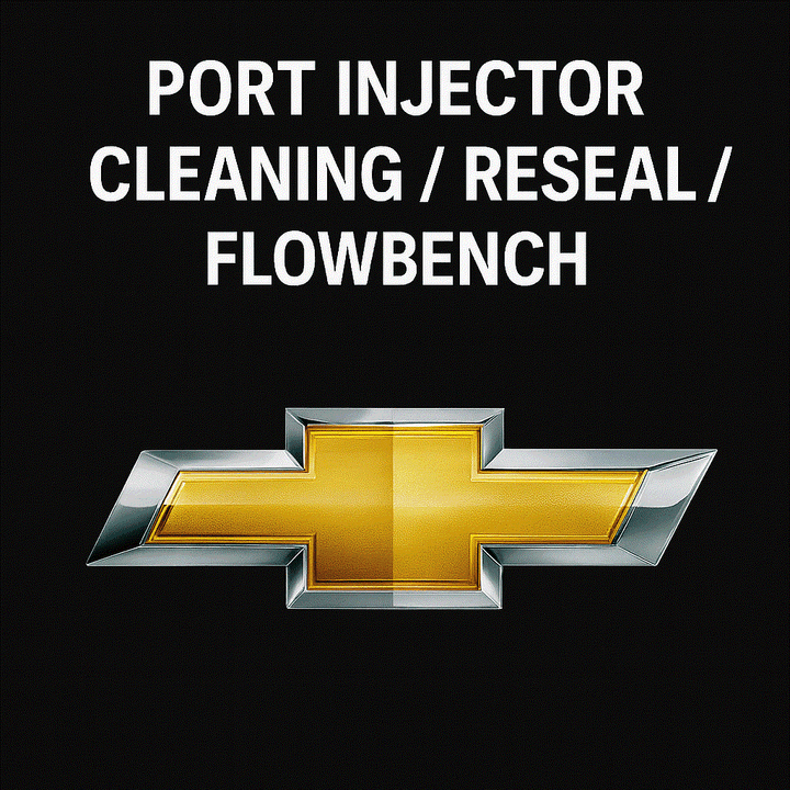 Chevy port injector undergoing professional testing, cleaning, and resealing service