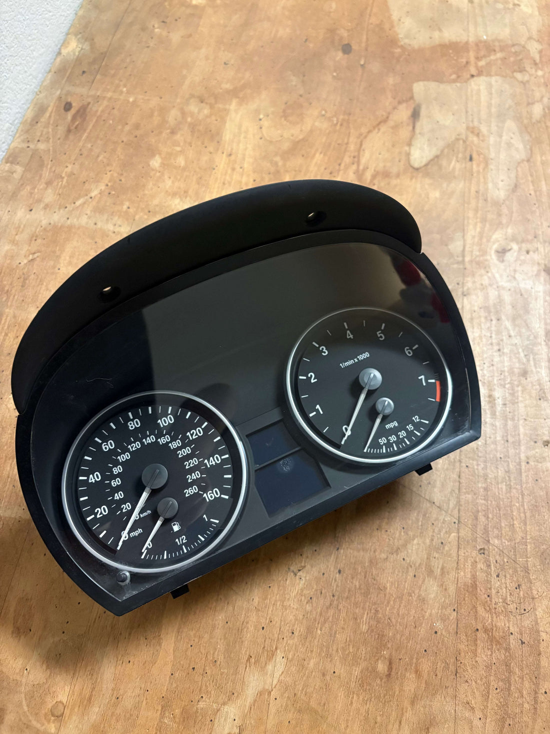 BMW E90 instrument cluster OEM virginized replacement part number 767606411